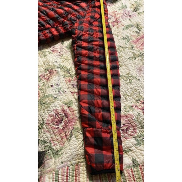 Heim-Made Lumber Jacket Puffer Red Black Plaid Women XL Down Hooded Pullover EUC - Picture 16 of 16